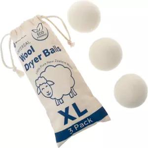 GE 가전 울 드라이어 볼 100 순수 뉴질랜드 울로 만든 XL 재사용 가능한 천연 섬유 유연제 3종 세트
