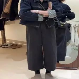 뚜에스틸로 여사친 팬츠 모직 캐주얼 허리밴딩 와이드 슬림핏 9부 ADOR1