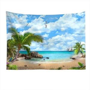 자연 풍경 대형 패브릭 태피스트리 하늘 바다 가리개 포스터 벽장식 커튼 배경천