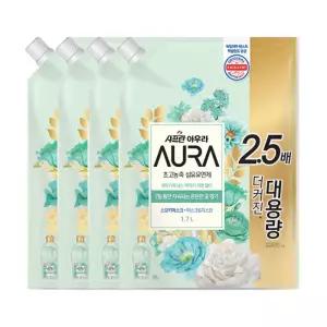 샤프란 아우라 섬유유연제 스모키머스크 1.7L 4개