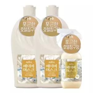 아우라 퍼퓸캡슐 섬유유연제 베이비머스크 1L 2개 + 퍼퓸탈취제 베이비머스크 490ml