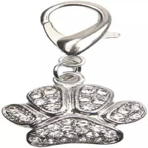 XKSRWE 개 고양이 목걸이 참 라인스톤 발 펜던트 애완동물 액세서리 주얼리