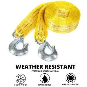 1개 4M 자동차 견인 케이블 헤비 듀티 3톤5톤 트레일러 로프 스트랩 훅 밴 도로 복구 액세서리