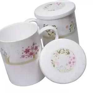 물 음료 컵 도자기 뚜껑 손잡이 2P 머그 커피 RWA58F04