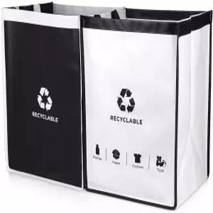 JIALAI 가정용 재활용 쓰레기통 주방용 분리수거 봉투 - 쓰레기 수거 정리함 재사용 가능한 방수 바구니