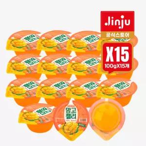 (기획)(15개) 진주햄 천하장사 망고젤리 100g X 15개 과일맛 푸딩 대용량