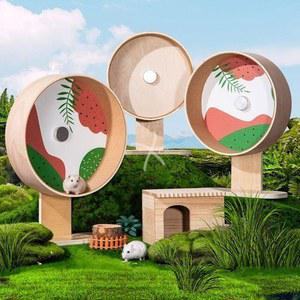 햄스터 러닝 코르크 놀이터 다람쥐 휠 저소음 쳇바퀴