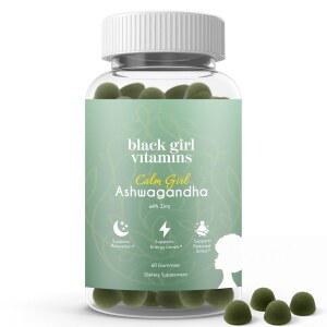 블랙 걸 비타민 차분한 소녀 아쉬와간다 + 아연 구미 스트레스 지원, 이완 및 정신적 명확성 촉진, 수면 면역 지원 u2013 의사 제형 데일리 보충제