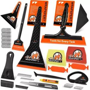 WRAPXpert 자동차 창문 틴트 도구 키트 비닐 랩 유리 보호 필름 설치 응용용 긴 손잡이 고무 스퀴지 랩용