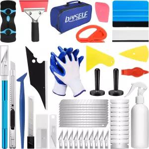자동차용 DIYSELF 윈도우 틴트 키트 45개 차량용 유리 보호 필름 랩 세트 비닐용 스퀴지 비닐 도구 자동차