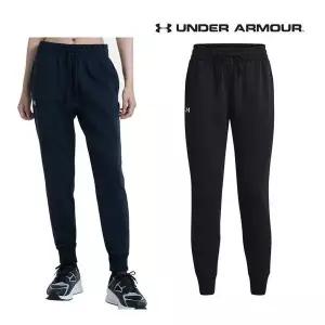 [매장정품] [언더아머(백)]여성 트레이닝 바지 UA 라이벌 플리스 조거 기모 팬츠 1379438-001