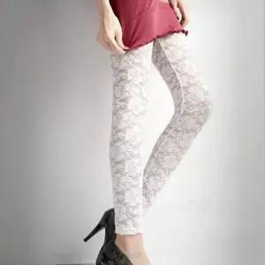 여자 여름 패션 장미 패턴 망사 레이스 레깅스 9부 wLo9+2sTT