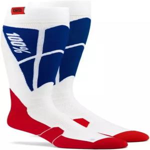 하이 사이드 얇은 모토 양말화이트/블루