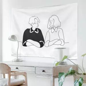 인테리어소품 액자 패브릭포스터 거실벽장식 일러스트 드로잉 대형 S