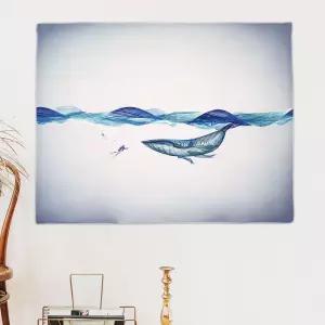 인테리어 퍼즐 그림 사진 액자 대형 패브릭 포스터 흰수염고래 M 벽 장식