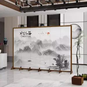 제사병풍 차례상 6폭 나무 가벽 제사 민화 전통 돌잔치