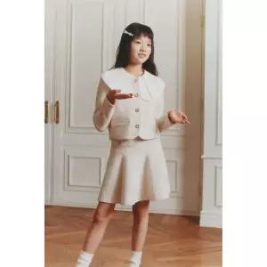 ZARA 주얼리 버튼 피터팬 칼라 셔츠 - 스크래치 화이트 {WLM}