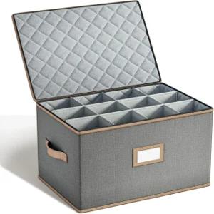 분할기가 있는 톰비스타 와인잔 보관함 스템웨어 및 유리 제품 세트용 퀼트 하드 쉘 정리함 보관 이동