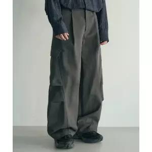 매장정품[브랜드명]SEEZ 패널 플리트 와이드 카고 팬츠 [차콜]SZPT5302CC108442