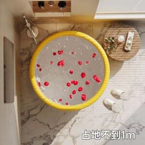 간이욕조 모퉁이 코너 홀로 접이식 무윤그레이 1인 목욕 홈 찜질 원룸 자취방 이동식 배수관 시트쿠션 가정용