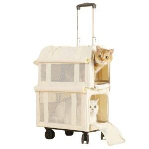 강아지 2단 고양이 이동장 바퀴 애견가방