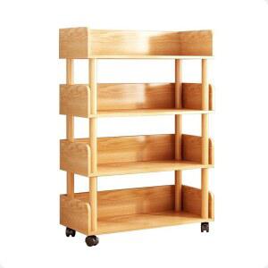 원목북카트 이동형 책꽂이 책장 웨건 책 정리함