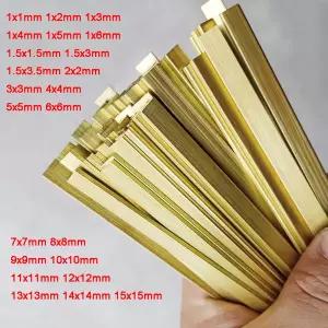구리봉 황동봉 신주봉 1-2pcs 길이 500mm 황동 사각 스틱 얇은 막대 솔리드 바 1/1.5/2/3/4/5/6/7/8/9/10/1