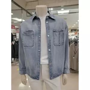 바쏘옴므 블루워싱 세미오버핏 데님셔켓(WSA5GU50ABU) 528951