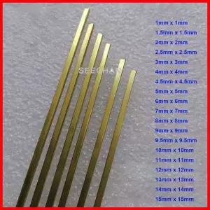 구리봉 황동봉 신주봉 길이 500mm 황동 사각 스틱 얇은 막대 솔리드 바 1/1.5/2/2.5/3/4/4.5/5/6/7/8/9/9.5