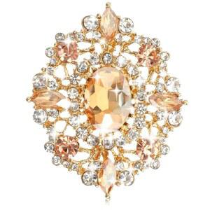 코트, 디아만테 스웨터, 핀, 브로치, 스카프, 크리스탈 작은 골드 샴페인 브로치 브라이덜 옷, 우아한 드레스, 빈티지 웨딩, ZEYYER 여성용