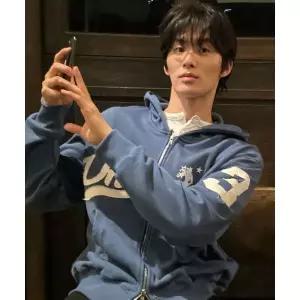 매장정품[브랜드명]UNTITLED SEOUL 유니콘 바시티 엠블럼 후드집업 블루UN25HZ08108467