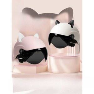 스쿠터 반모 헬맷 여성 하프 일체형 바이크 귀여운 슈퍼커브 하프페이스 입문용 Shield