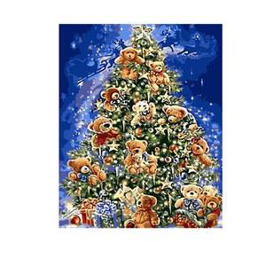 크리스마스트리 유화그리기세트 diy그림그리기 석영모래 DIY그림그리기 명화 트리그리기