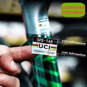 자전거프레임 인증 미니 소형 라벨 스티커 자전거 연합 데칼 사용자 프레임 이름 ID 경고 개인 필름