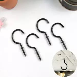 소품걸이 천장 고정 모빌 스크류 후크 고리 블랙 대 10P