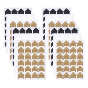 선민스 12장 사진 코너 스티커, DIY 스크랩북 앨범용 필름 셀프 접착 코너(블랙, 화이트, 크래프트)