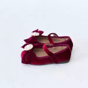 베이비잼 여아용 벨벳코어 플랫 레드 - 10007 {WLM}