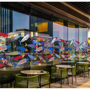 물고기 시트지 유리창스티커 횟집 매장 쇼윈도 B1 대형 정전기 데코 창문