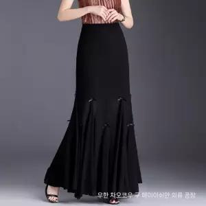 스파이더맨 여친 치마 검정 롱 머메이드 봄여름 슬림핏 랩 OPH1