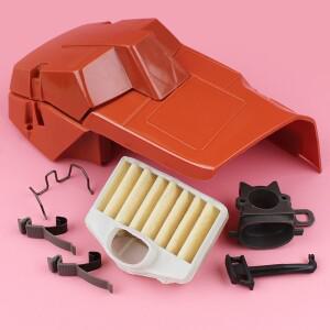 Husqvarna 용 상단 실린더 에어 필터 커버 슈라우드 362 365 371 372 흡기 엘보 클립 홀더 초크로드 전기