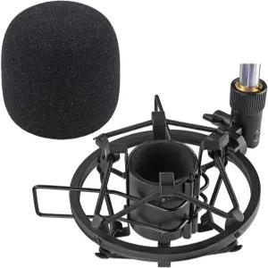 진동 및 소음 흡수를 위한 폼 윈드스크린이 장착된 SUNMON SM58S 마이크 쇼크 마운트 홀더 SM58 다이내믹