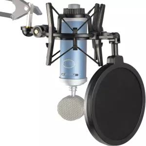 팝 필터 윈드스크린 쇼크마운트가 장착된 블루버드 쇼크마운트로 진동 소음을 줄여주는 마이크 붐 암 바이