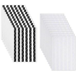 타이섬 2040개 사진 코너 스티커, 클리어 스크랩북, 액자, 앨범 및 저널용 20장 셀프 접착식 PVC (화이트 + 블랙)