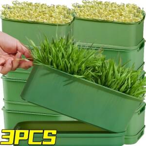 1-3x 야채 무토양 보육 트레이 돋아 플라스틱 심기 냄비 수경 콩 묘목 씨앗 발아 새싹 플레이트