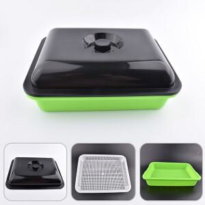 PP 야채 수경 화분 씨앗 발아 트레이 덮개 포함 식물 보육 새싹 접시 성장 냄비