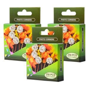 DIY 앨범 스크랩북용 클리어 셀프 접착 사진 코너 장착 스티커, 250개/팩(3팩)