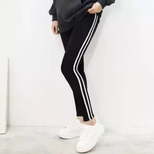 여자 겨울 방한 도톰 밍크 두줄 데일리 기모 레깅스 lcA7+5UAG