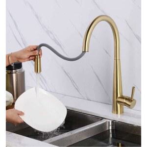 북유럽 수도꼭지 싱크대 골드 싱크대수전 스퀘어 포트 사각 페인트 골드미스트 터치