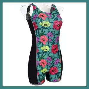 고급 브랜드 수영복 예쁜수영복 민트플라워 날씬패턴 아쿠아로빅복 1부수영복 가족여행 편한핏