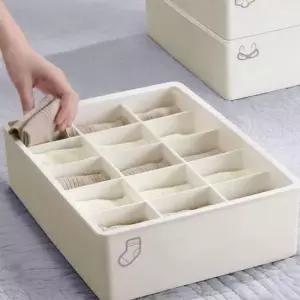 [생활] 리빙박스 양말 속옷 수납함 논슬립 정리 박스 3개 라운드